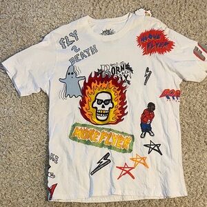 Skull Graphic Kids T-Shirt - White